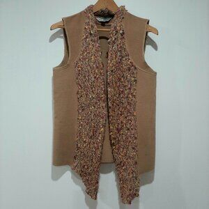 coastal cowgirl cottagecore cozy oversized multi tone camel fleece vest